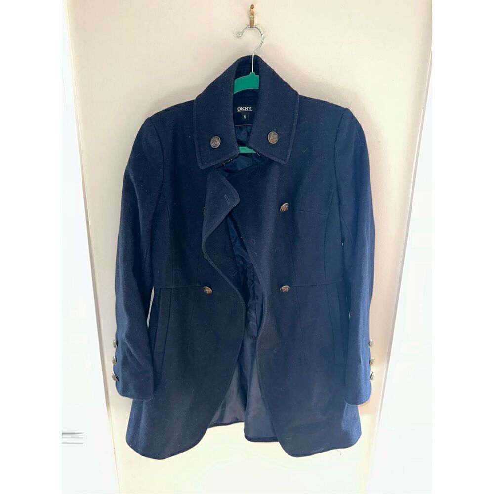Women’s DKNY Wool Blend Navy Peacoat Size 6